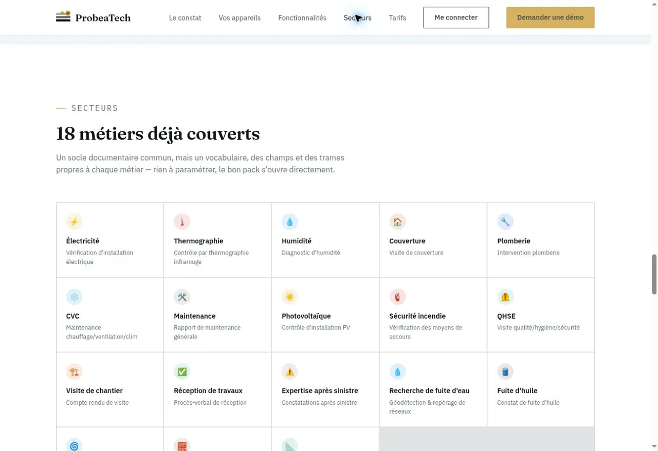Dix-huit métiers préconfigurés : la trame s'ouvre déjà dans votre vocabulaire
