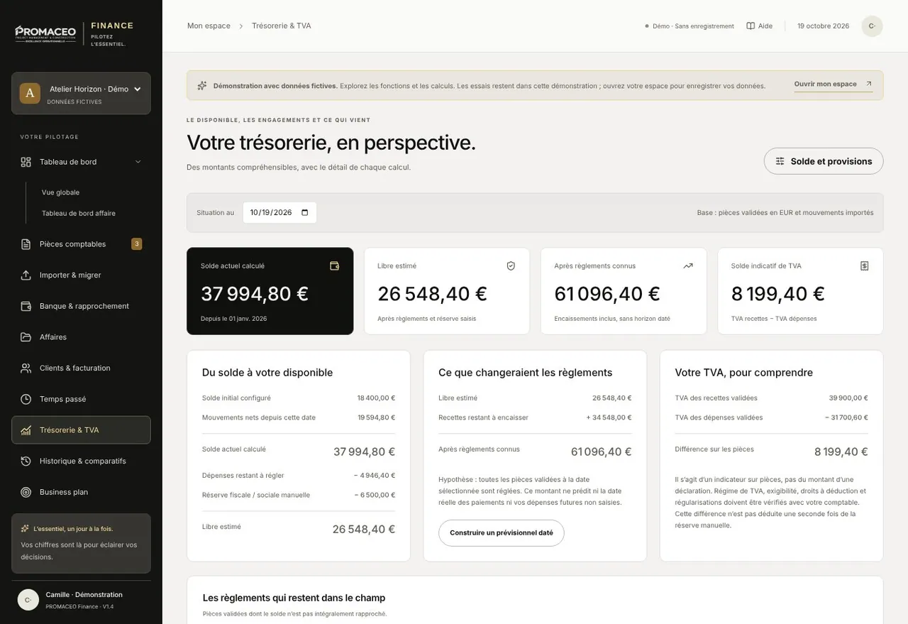 La trésorerie à venir, pas celle d'hier