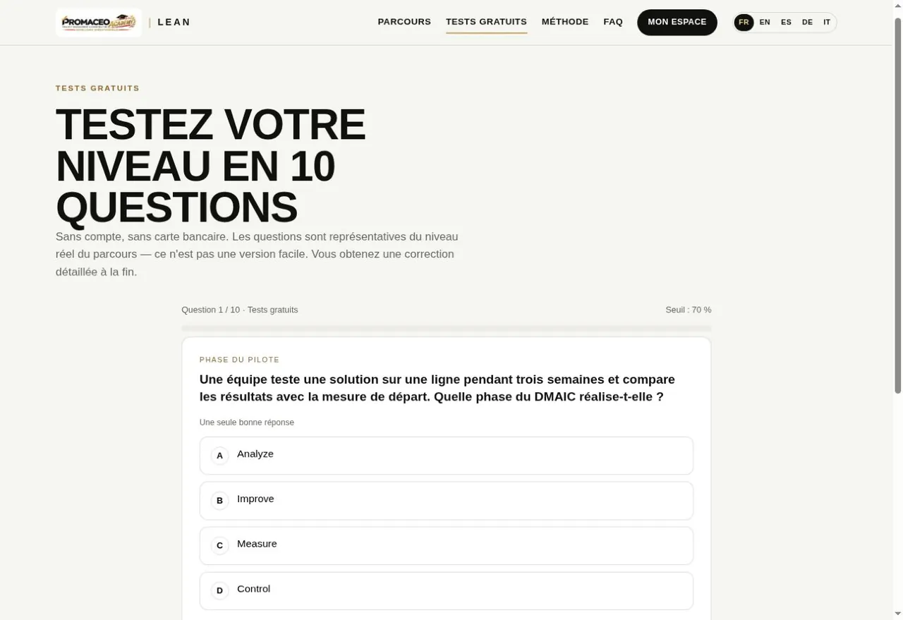 Un test en cours : les mauvaises réponses sont les erreurs que font vraiment les candidats