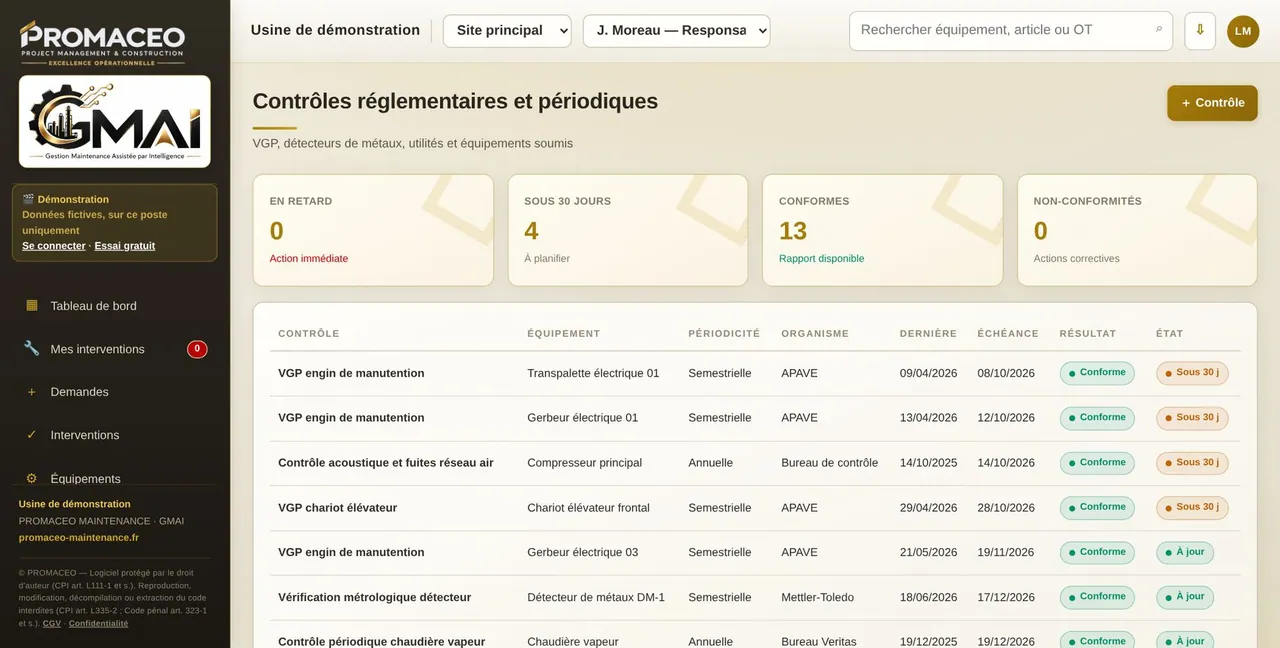 Les vérifications réglementaires et leurs échéances