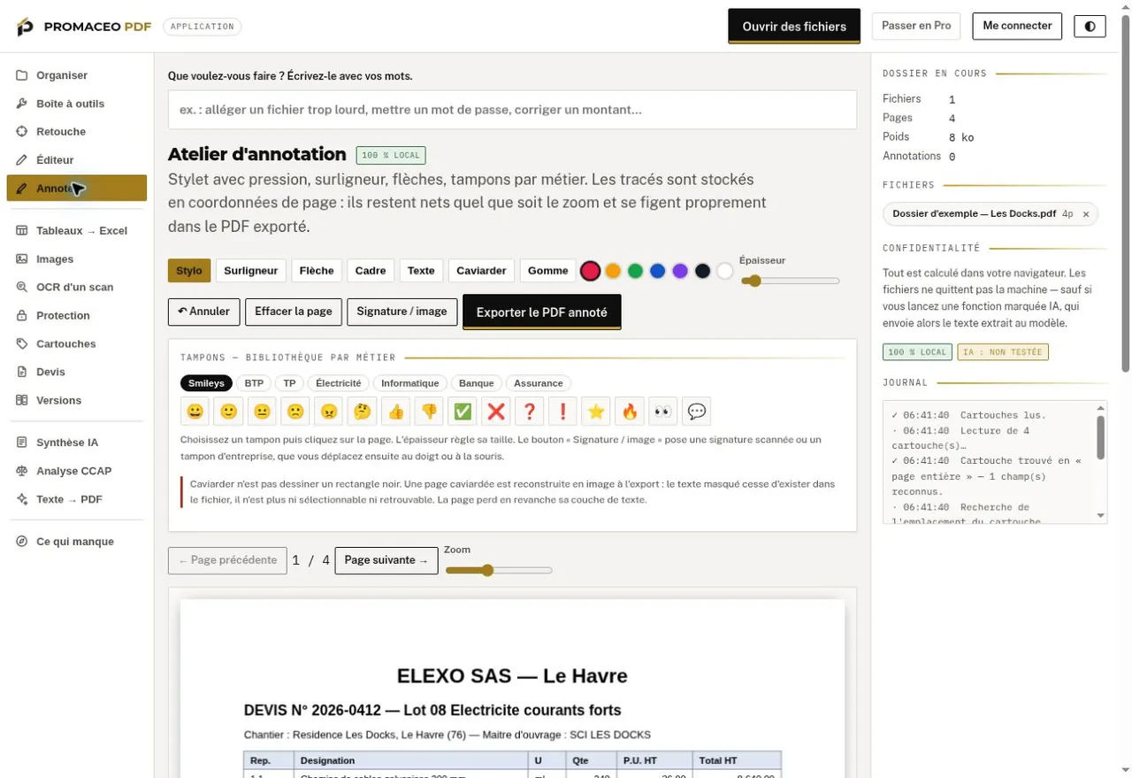 Signer un PDF, sans téléverser le fichier nulle part