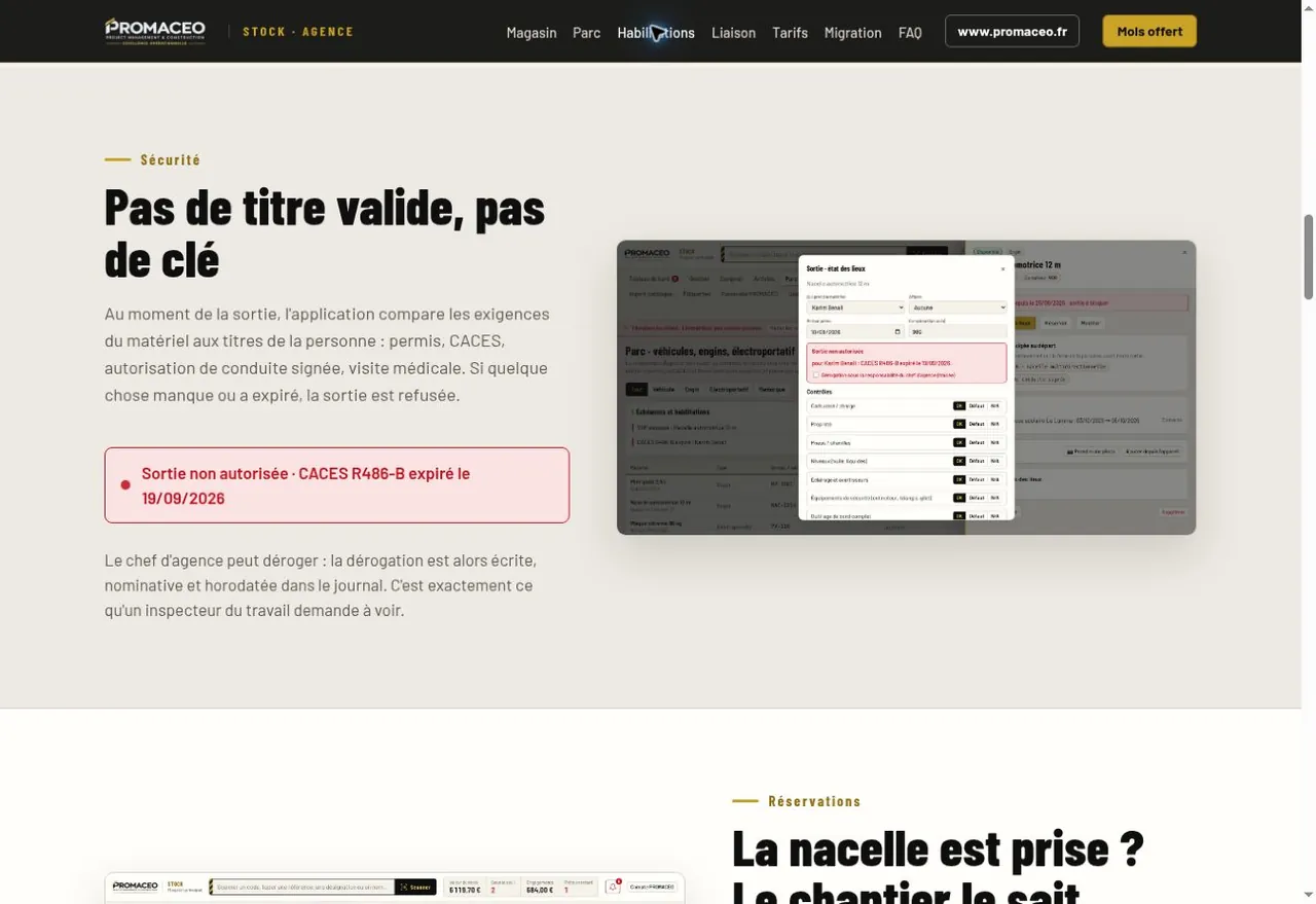 La sortie refusée faute d'habilitation valide — la protection de l'entreprise autant que celle de l'homme