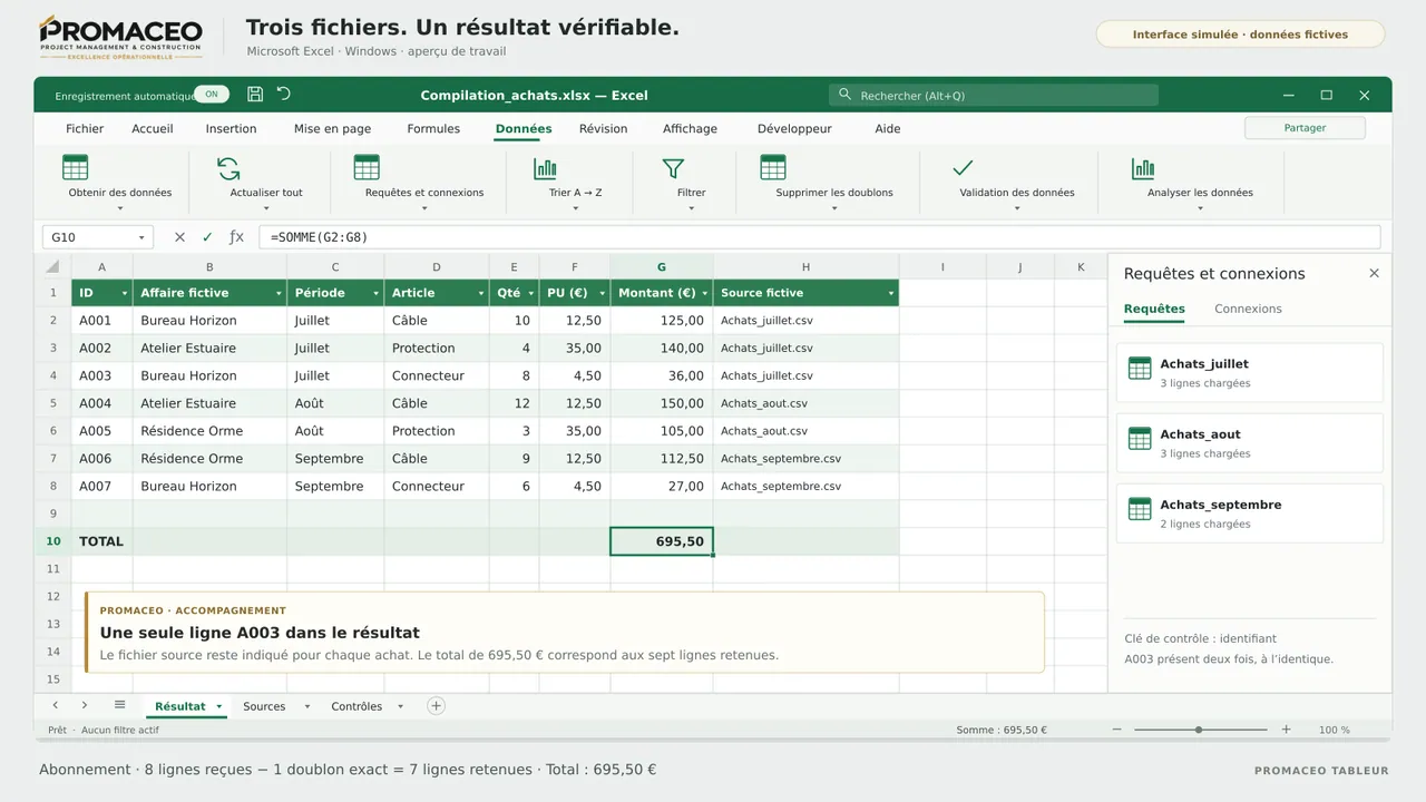 Compiler plusieurs fichiers sans casser les formules